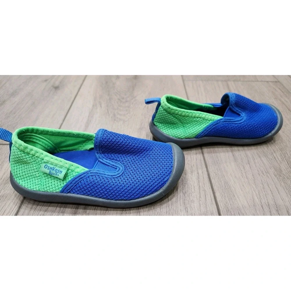 Oshkosh B'gosh Mesh Water Shoes‎ Sneakers Rubber Bottom Slip On Blue Kids Size 7